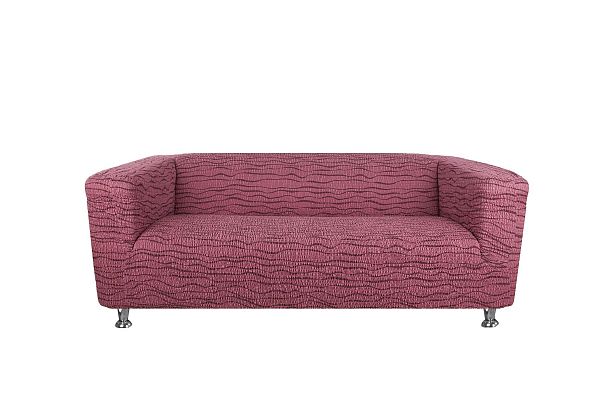 Еврочехол Чехол на 2-ух местный диван "Тела" Ракушка Ридже бордовый